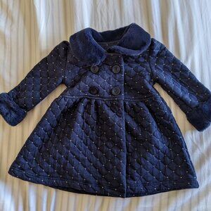 Double breasted, quilted, nave toddler jacket